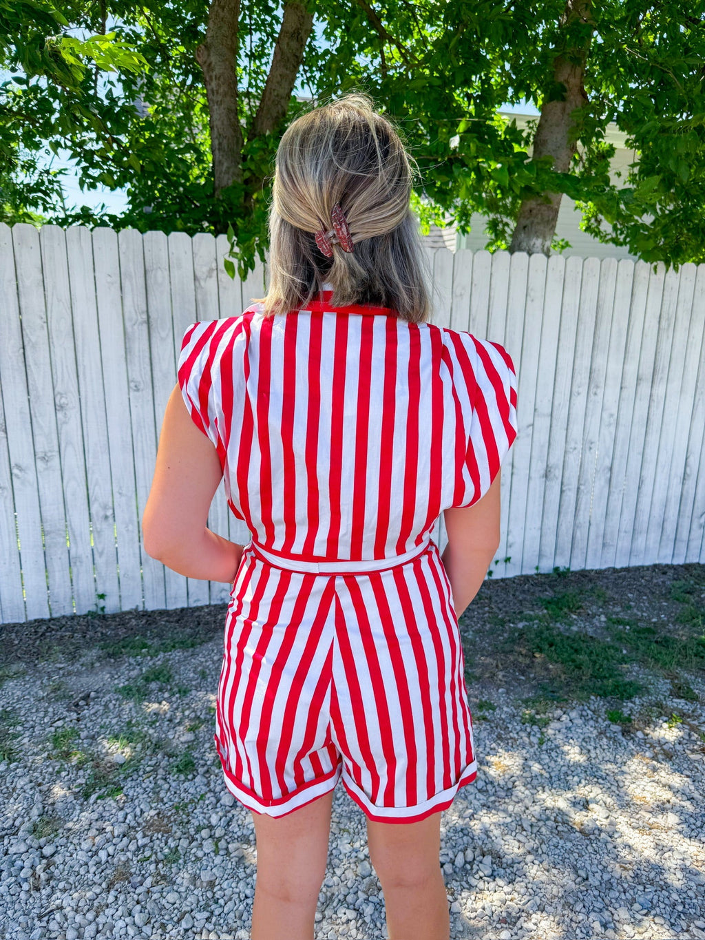 Biggest Cheerleader Romper - Red