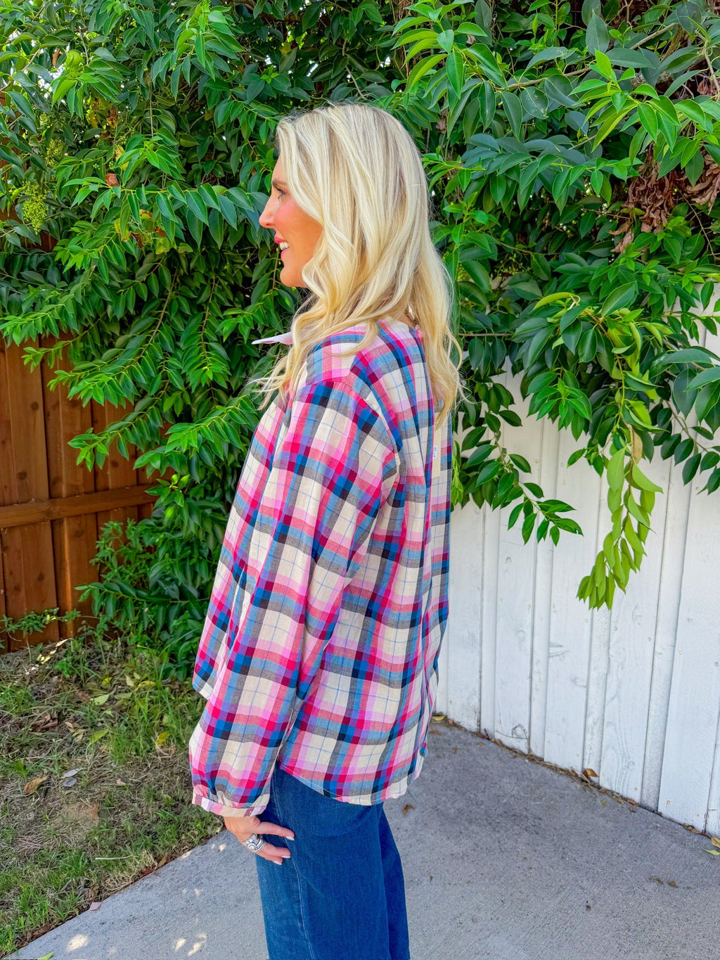 Top con brillo sutil - Rosa/Azul