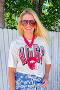 Camiseta corta con casco de los Arkansas Hogs - Blanco roto