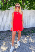 On The Sidelines Mini Dress - Red