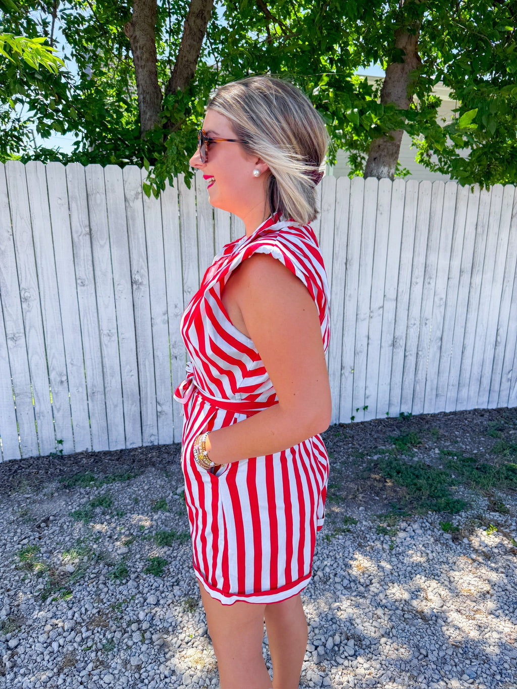 Biggest Cheerleader Romper - Red