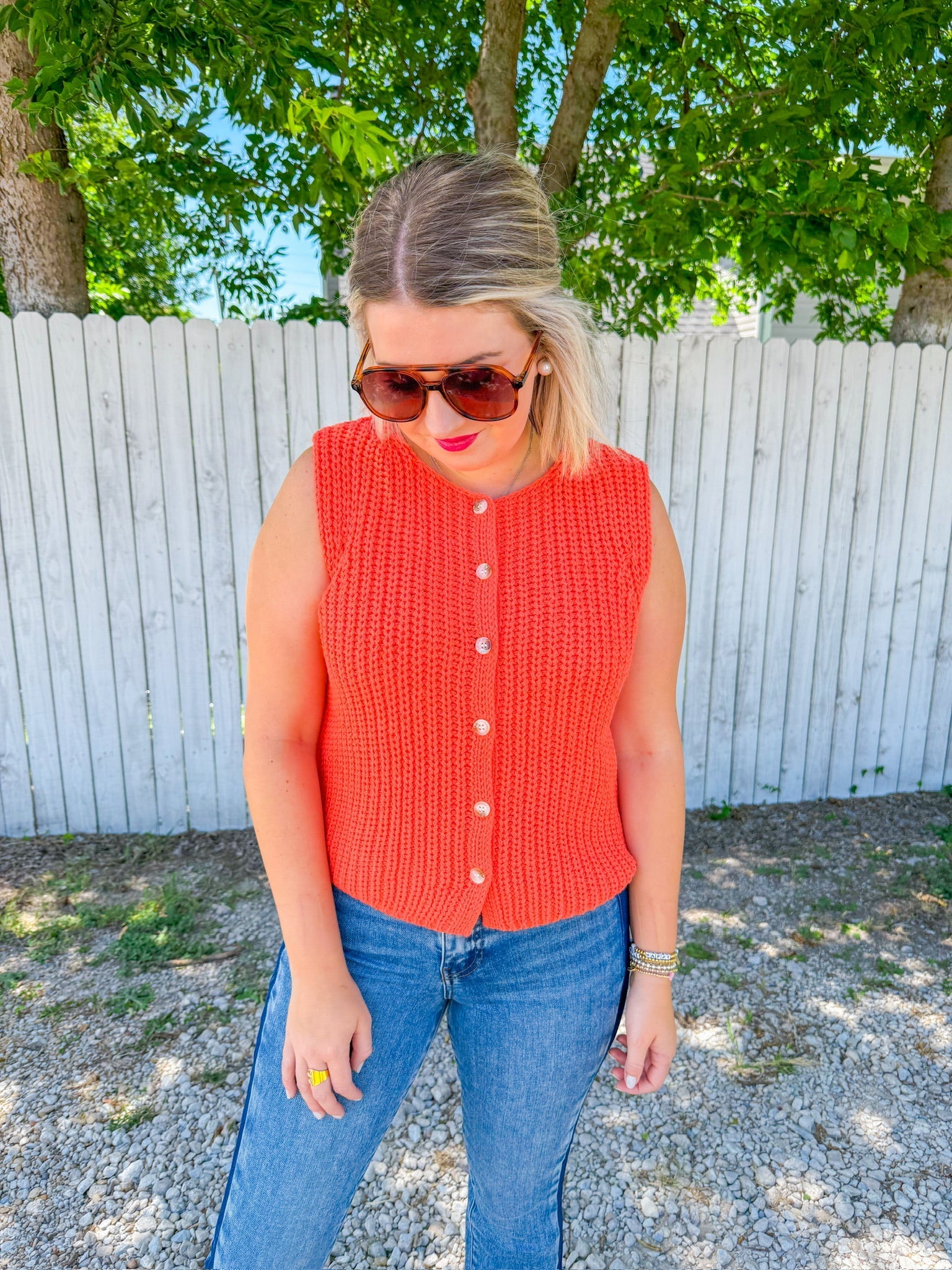 Sun Believable Sleeveless Sweater - Papaya