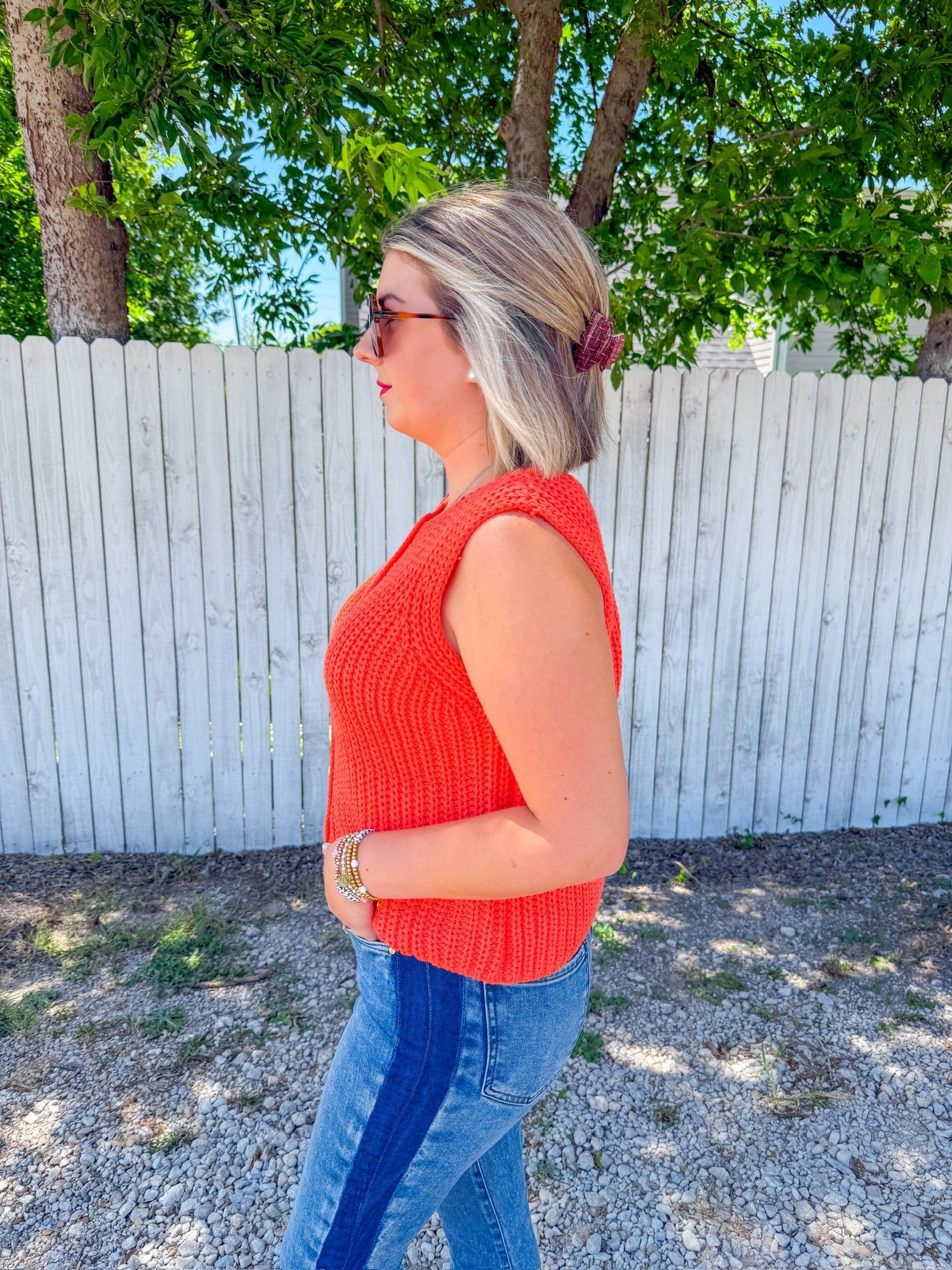 Sun Believable Sleeveless Sweater - Papaya