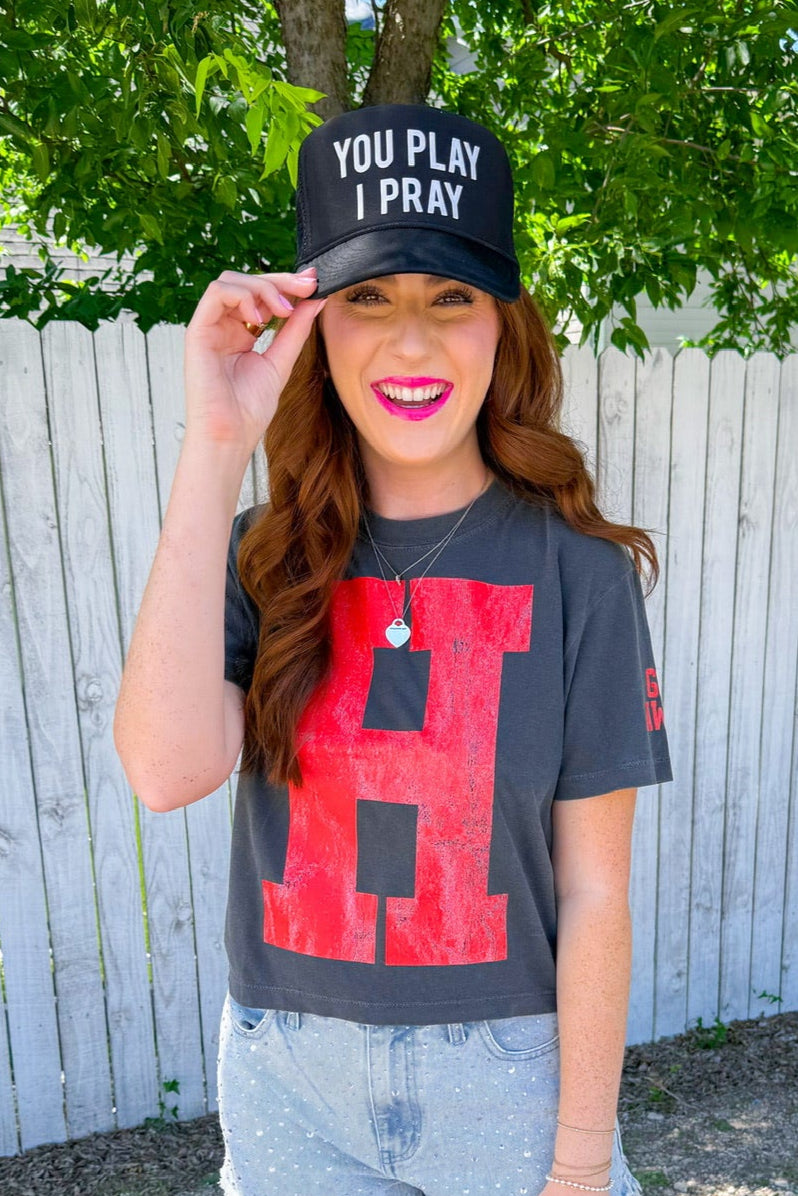 Heath Hawks Tee - Charcoal