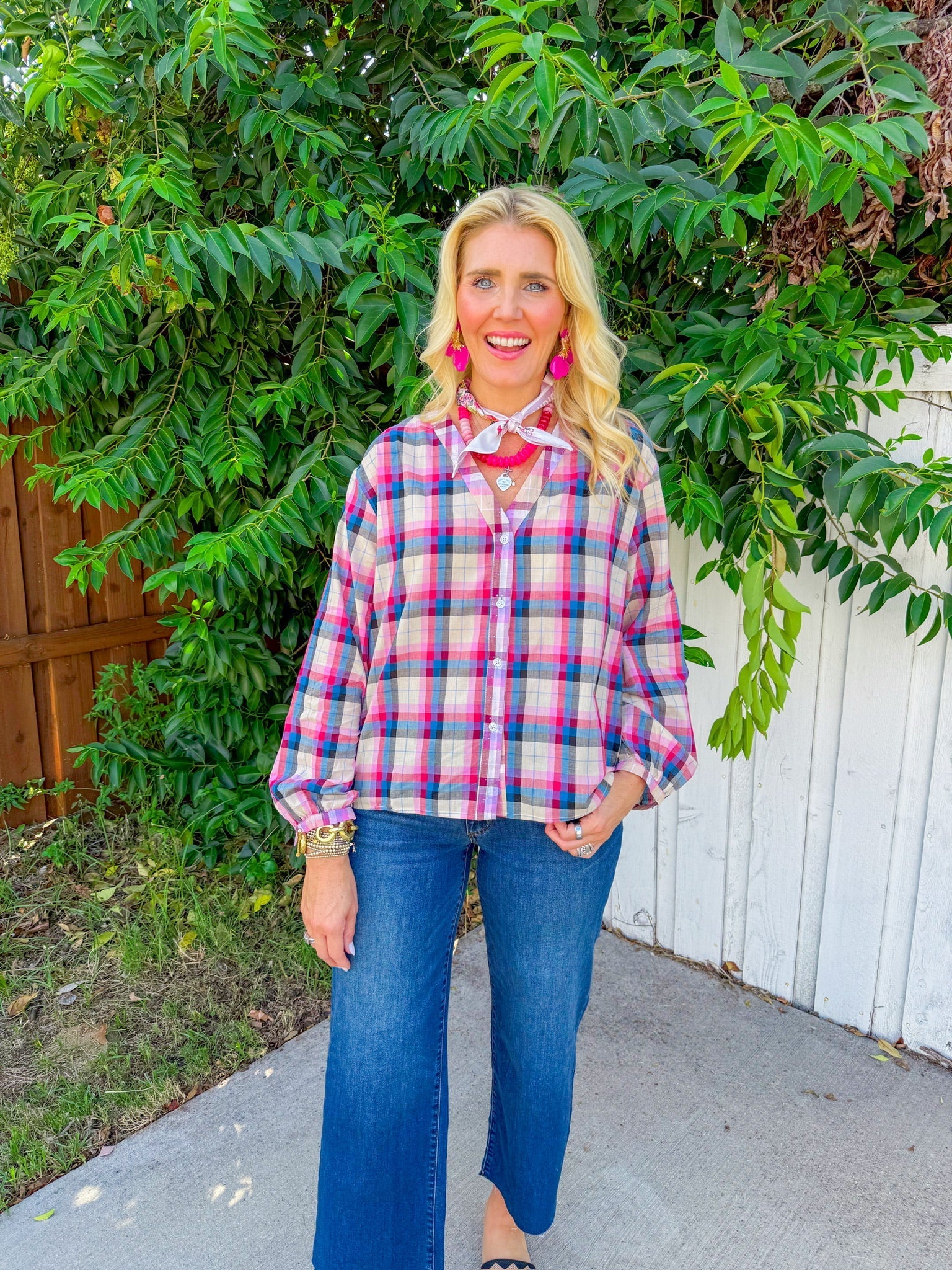 Subtle Shimmer Top - Pink/Blue