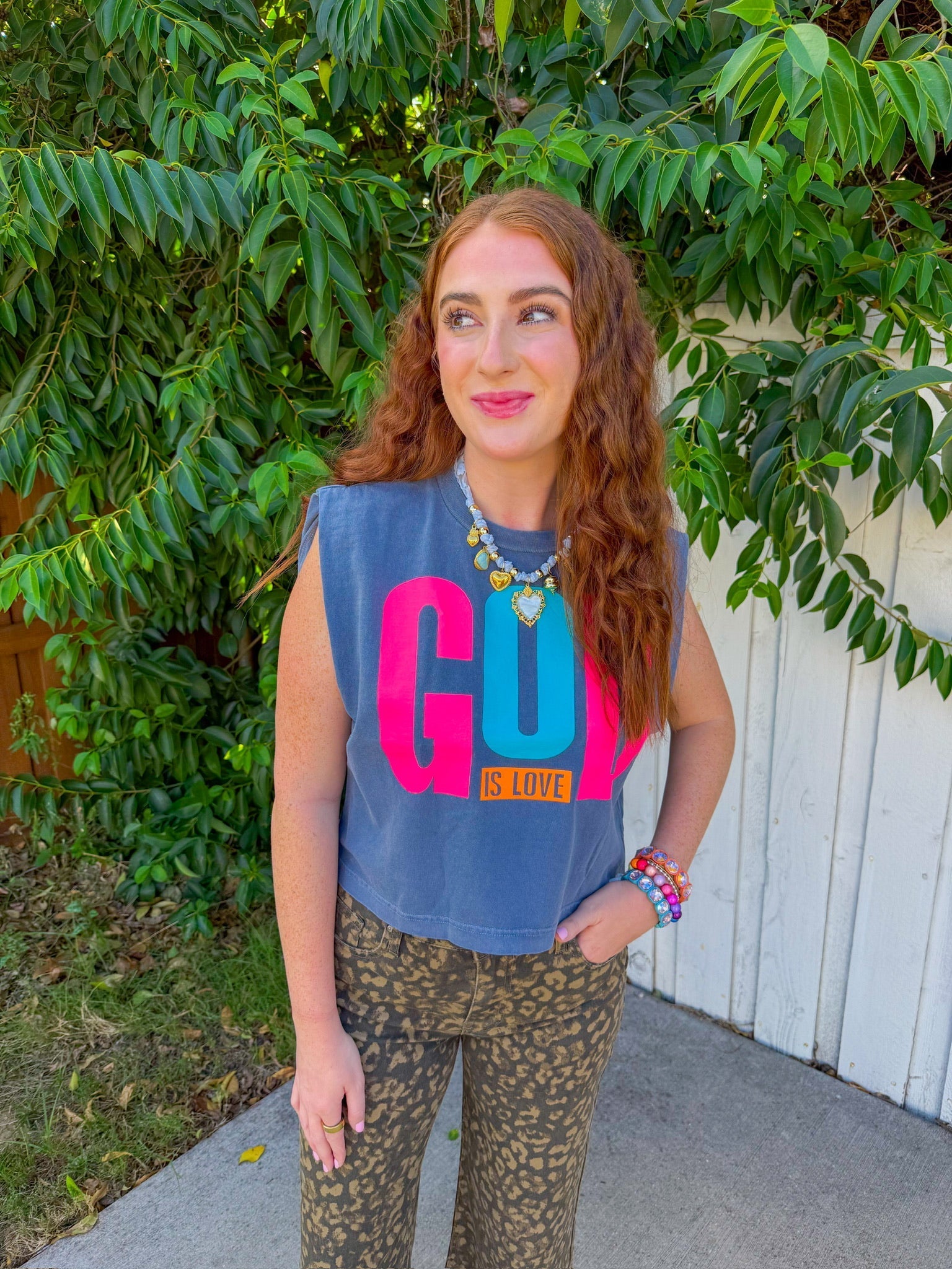 God Is Love Tank - Navy