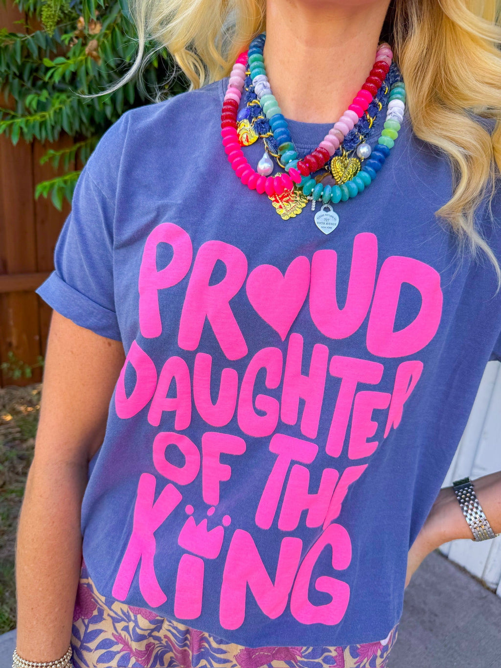 Proud Daughter Tee - Denim