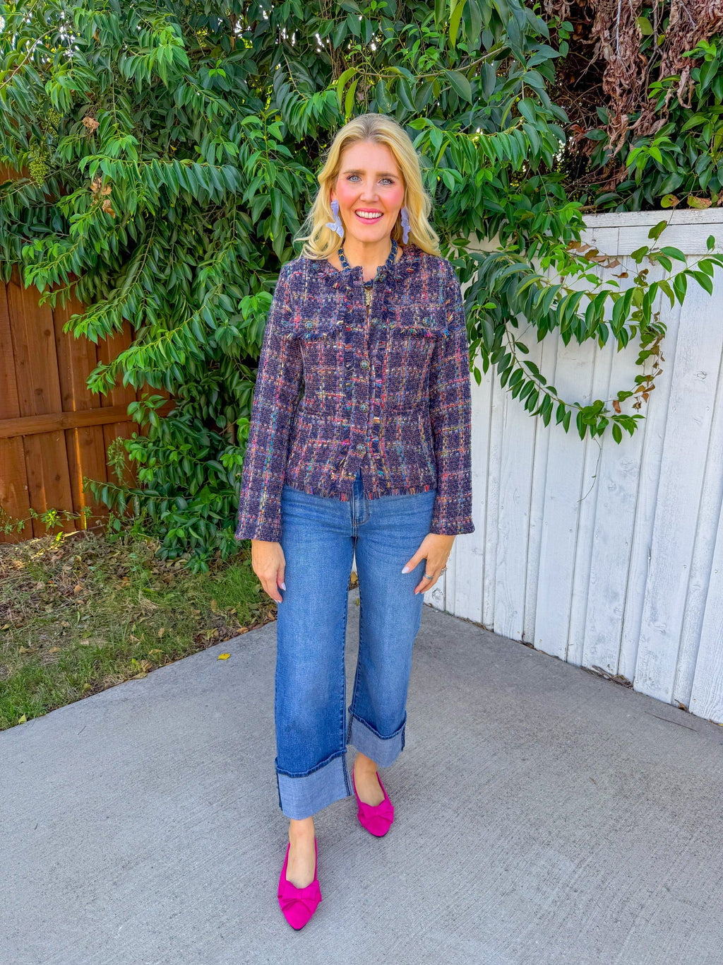 Timeless Twist Blazer - Navy Tweed