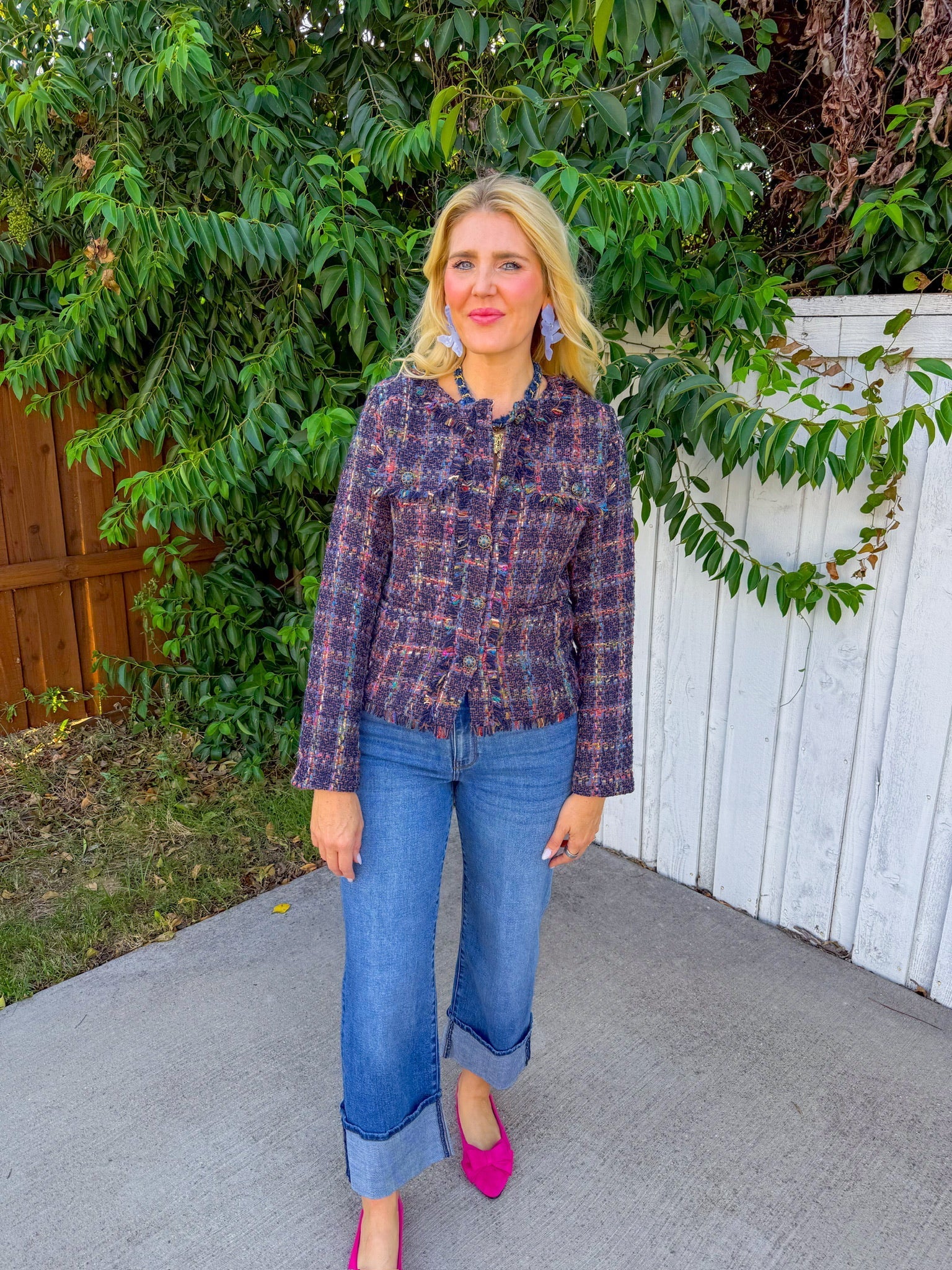 Timeless Twist Blazer - Navy Tweed