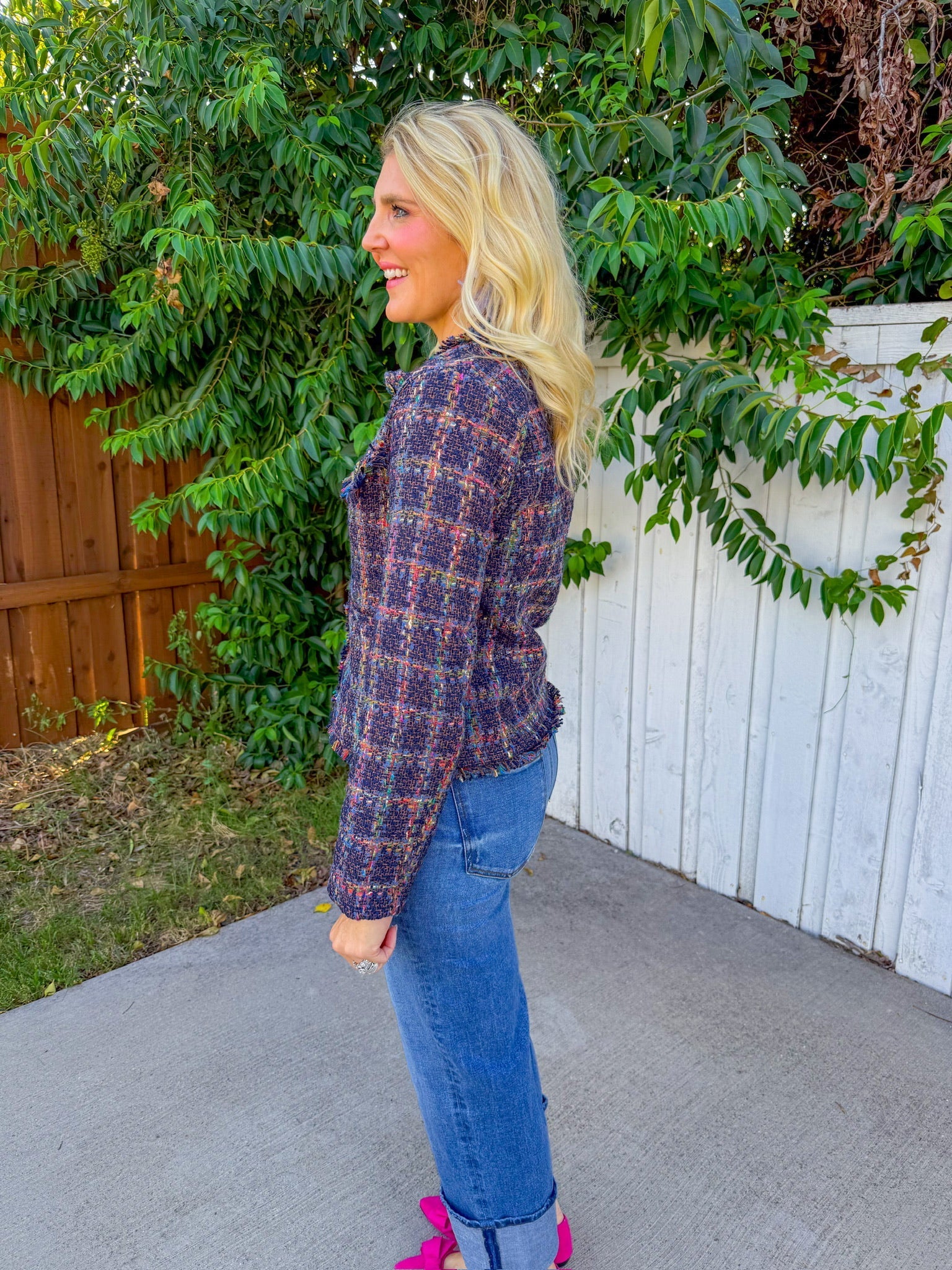 Timeless Twist Blazer - Navy Tweed