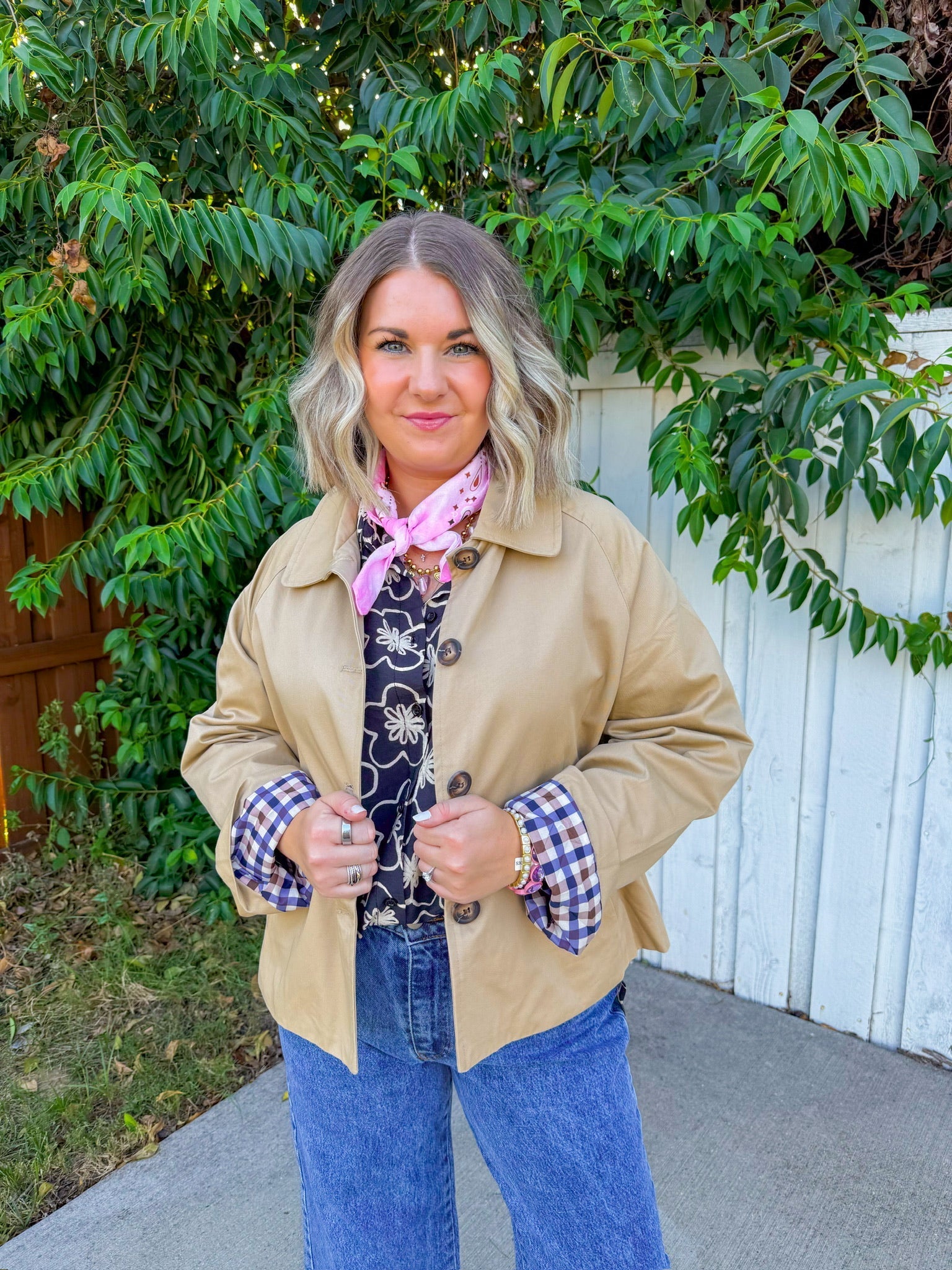Too Posh Jacket - Tan/Plaid