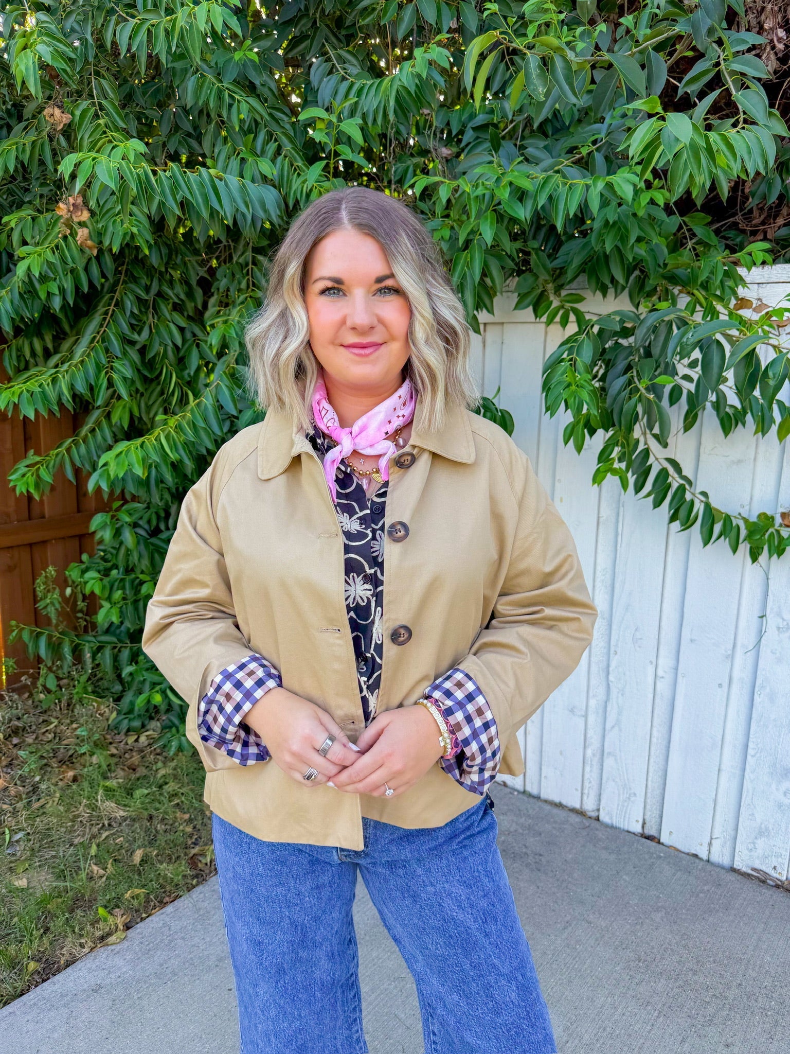 Too Posh Jacket - Tan/Plaid