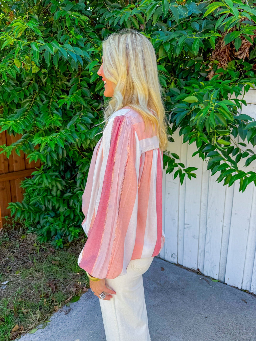 Hint Of Shimmer Top - Coral/Orange