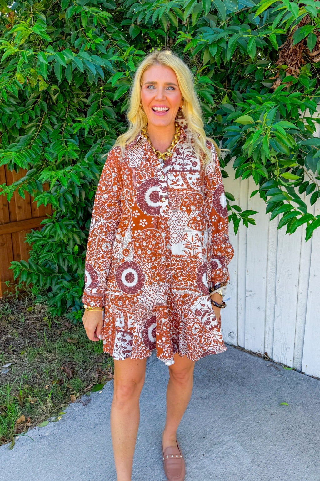 Swing Dancing Mini Dress - Camel