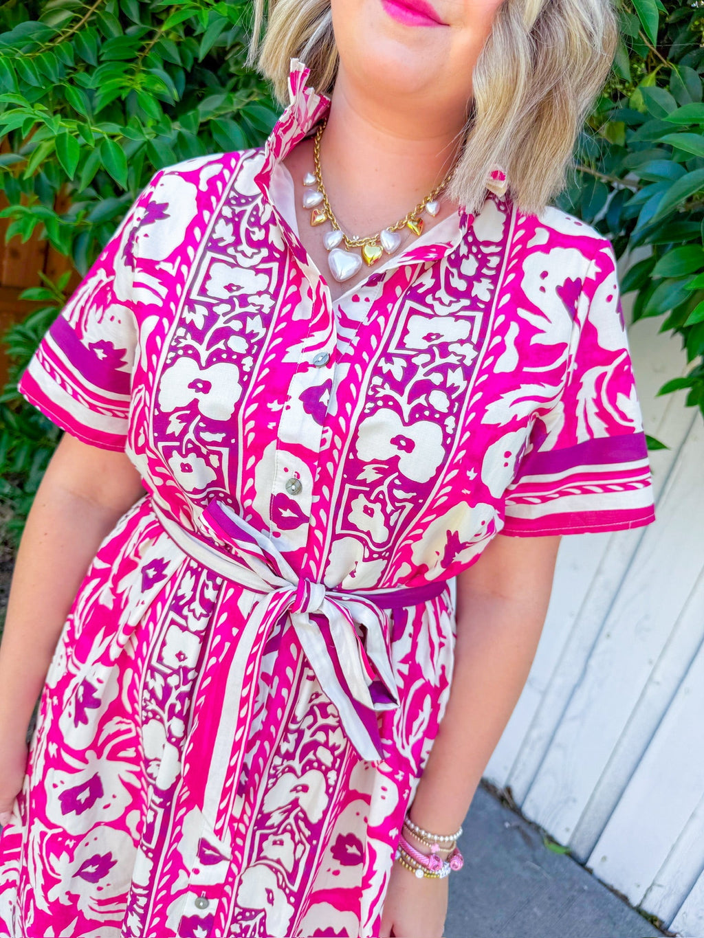 In The Best Way Midi Dress - Magenta