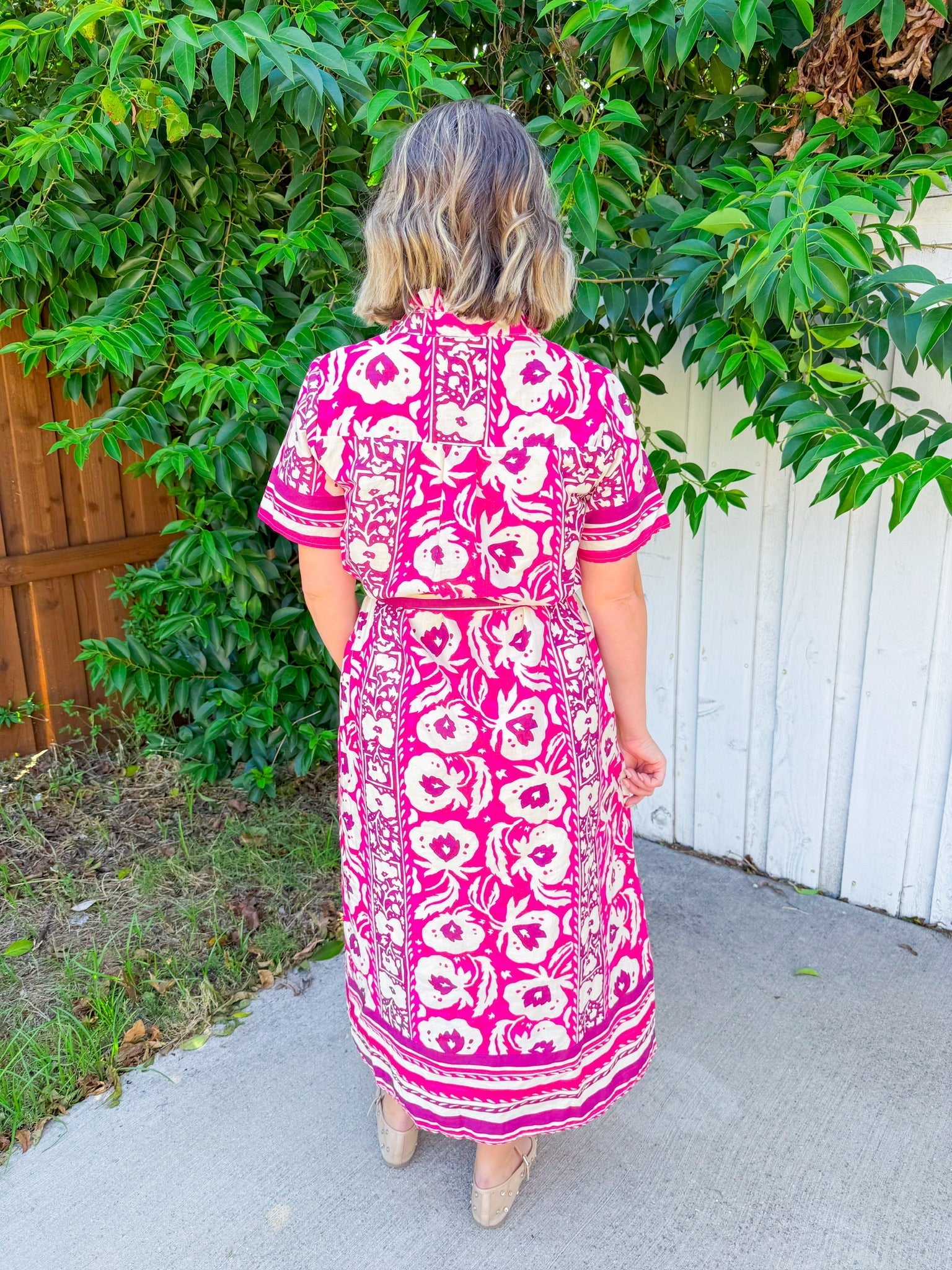 In The Best Way Midi Dress - Magenta