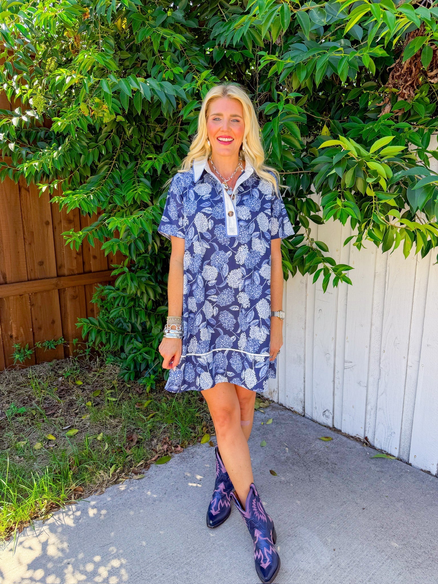 Freshly Picked Mini Dress - Navy