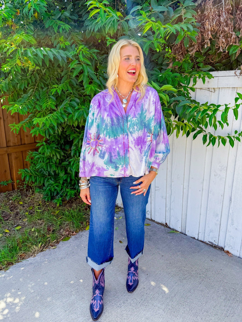 Weekend Fun Top - Purple/Teal