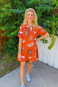 Texas Logo Patch Dress - Burnt Orange