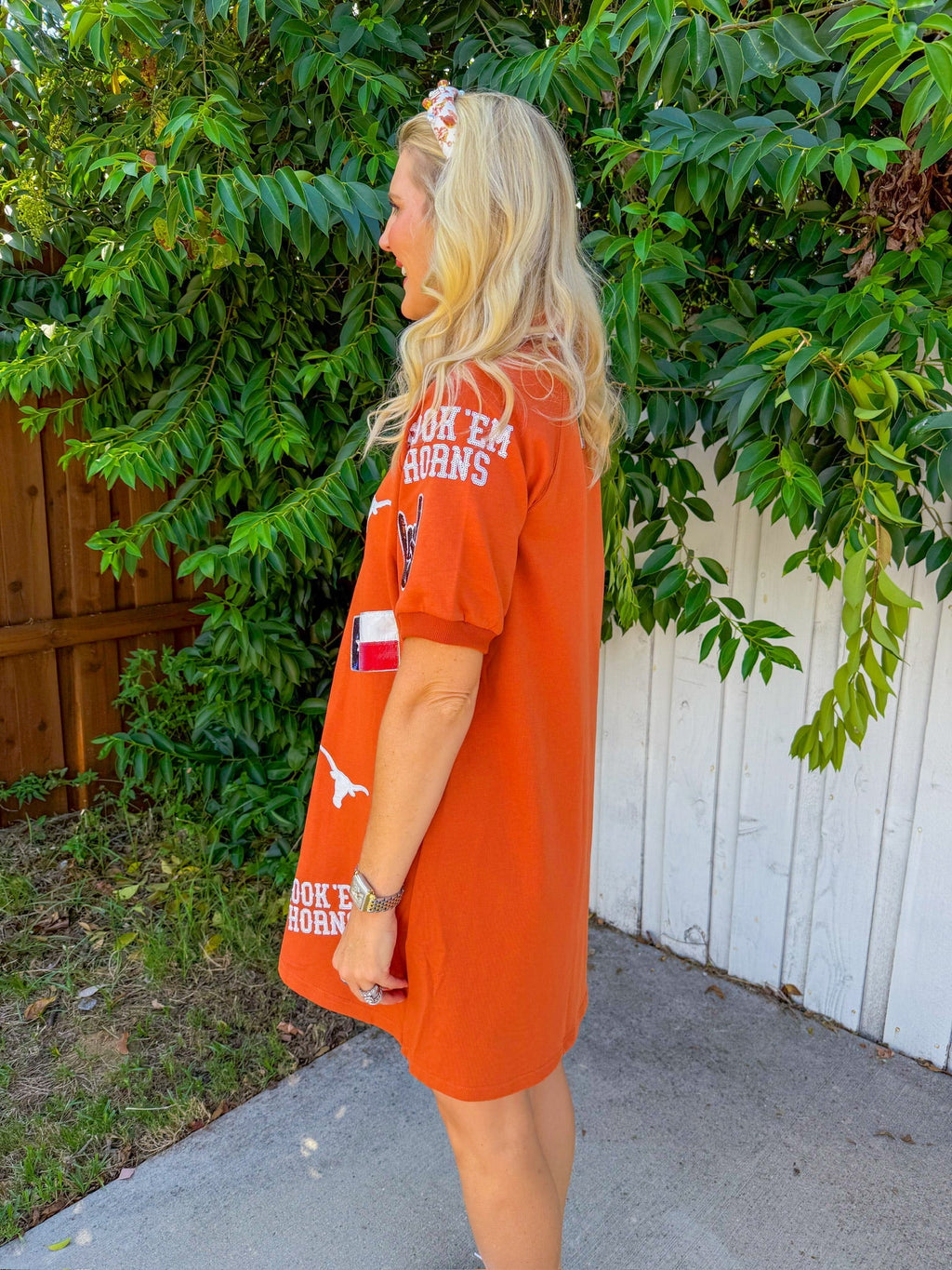 Texas Logo Patch Dress - Burnt Orange