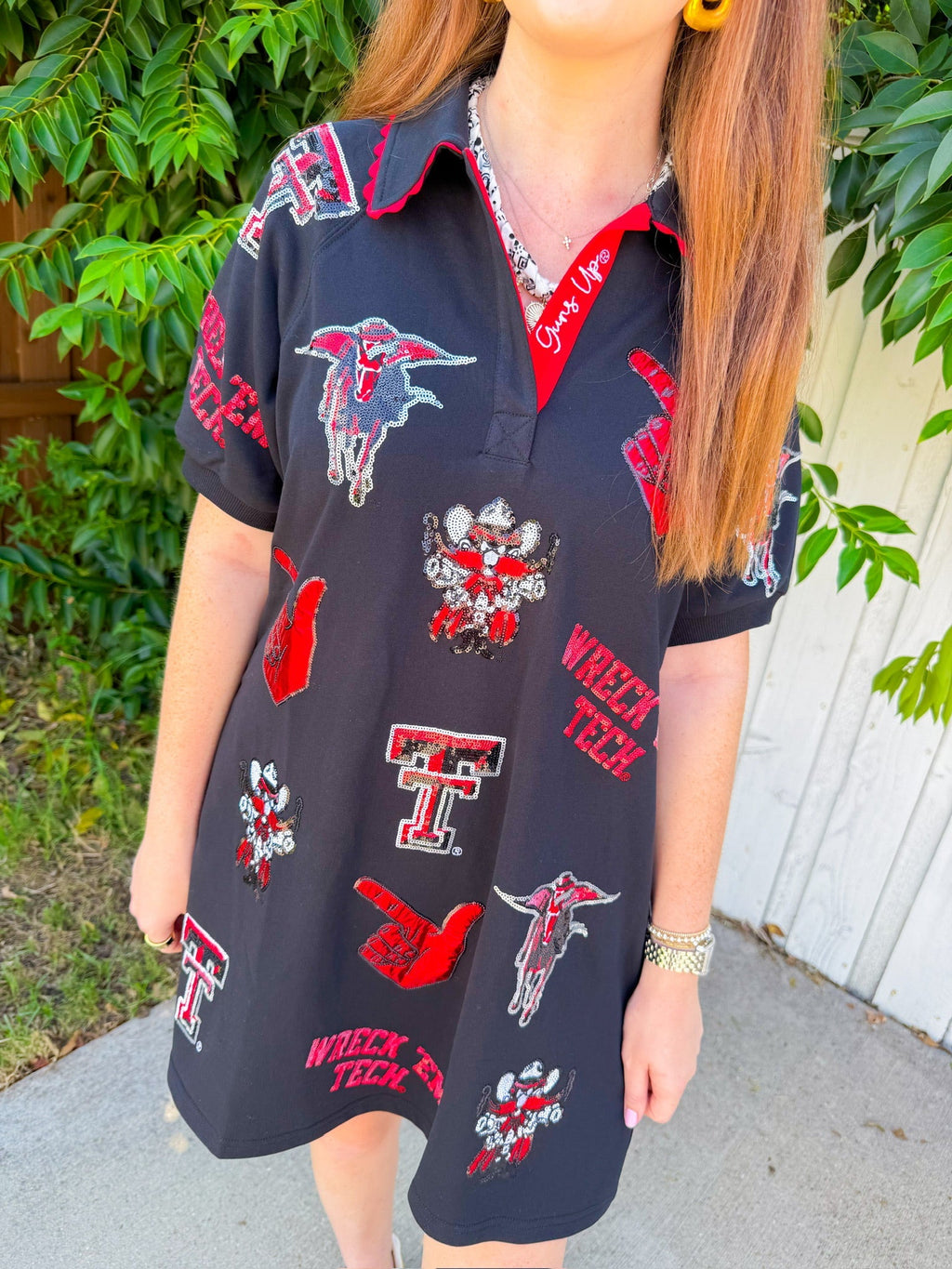 Texas Tech Logo Patch Dress - Black