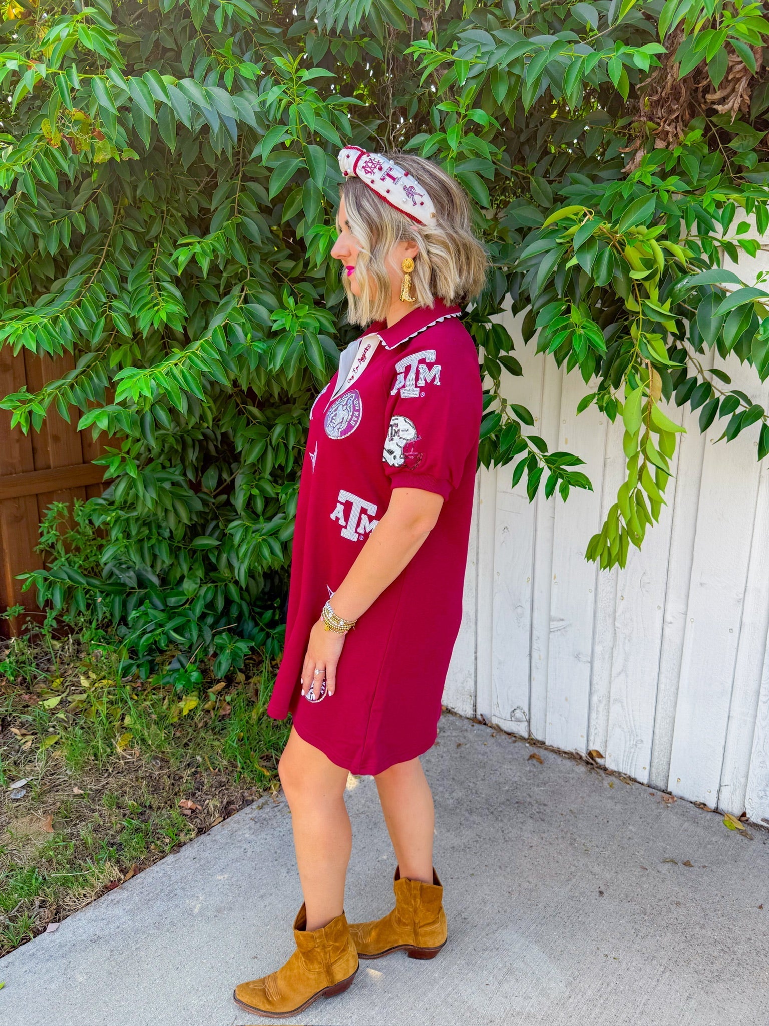 Texas A&M Logo Patch Dress - Maroon