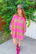 Seize The Day Dress - Pink/Mocha