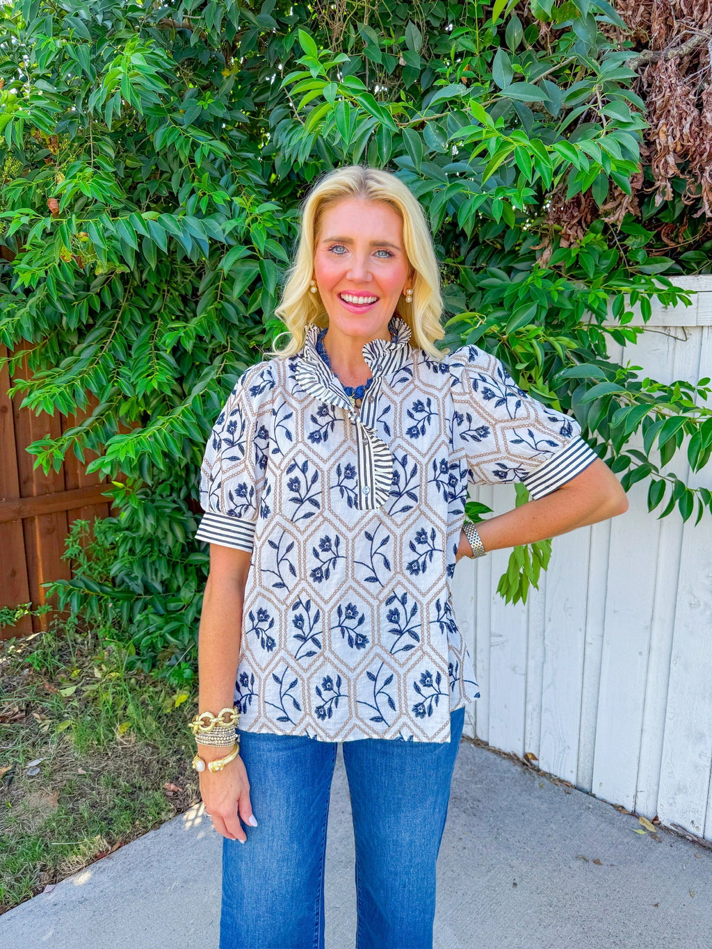 Berry Bloom Top - Cream