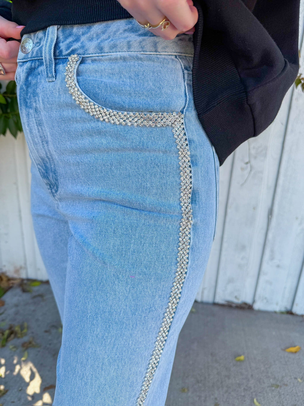 Icon Jeans - Indigo w/ Rhinestone Trim