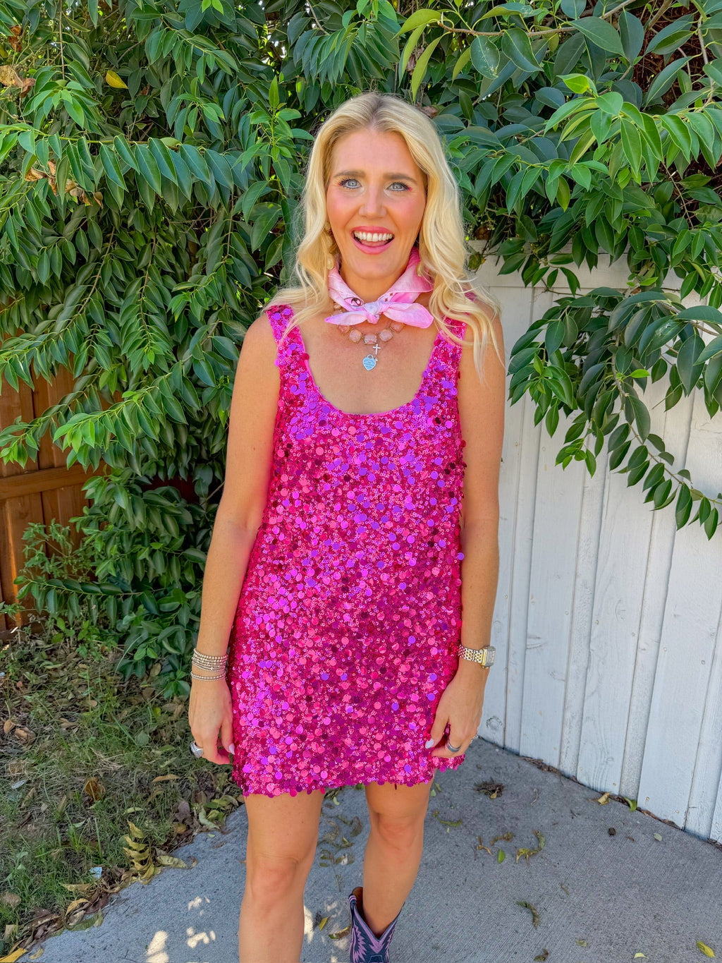 After Hours Mini Dress - Rich Magenta Sequins