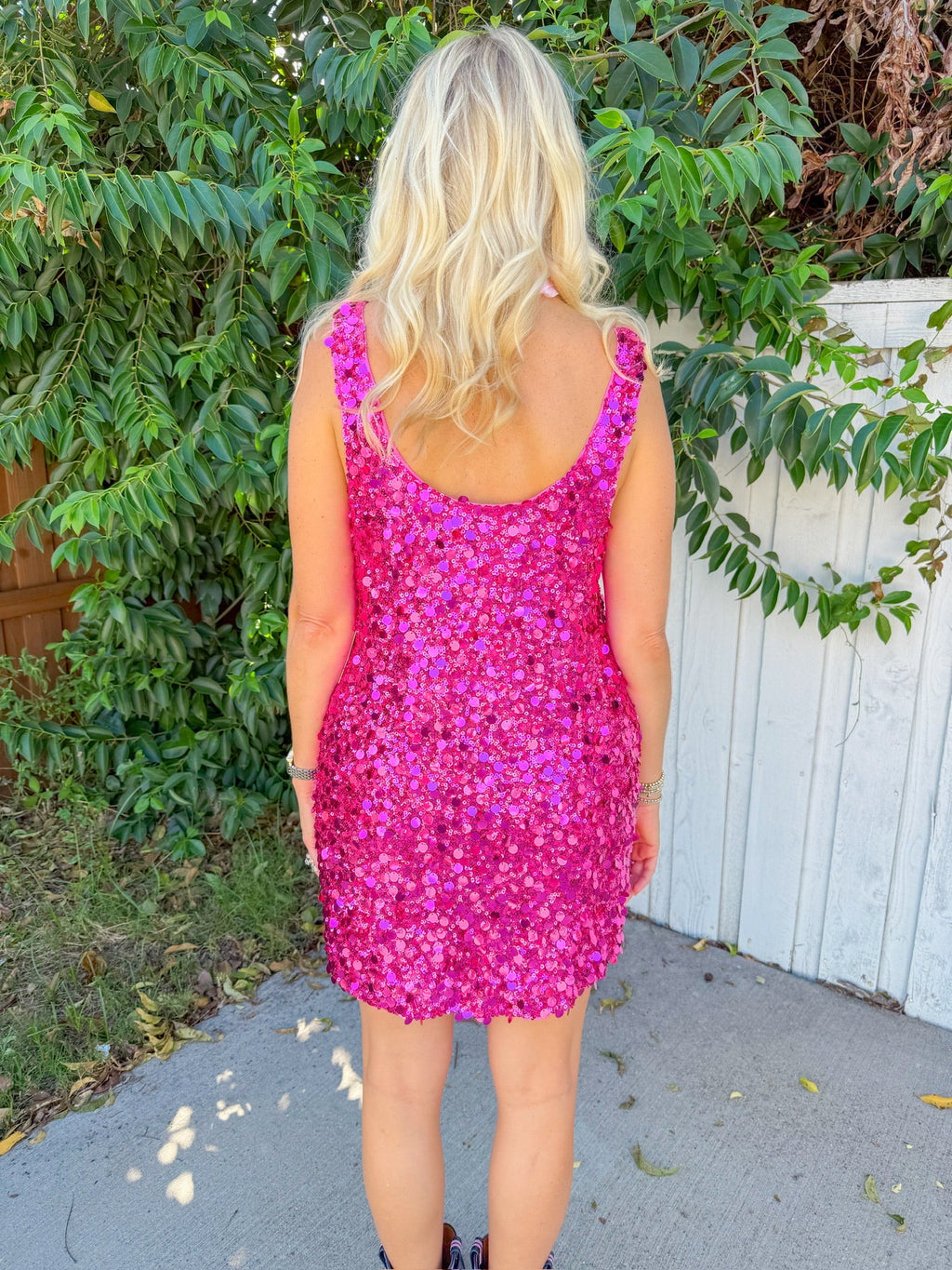 After Hours Mini Dress - Rich Magenta Sequins