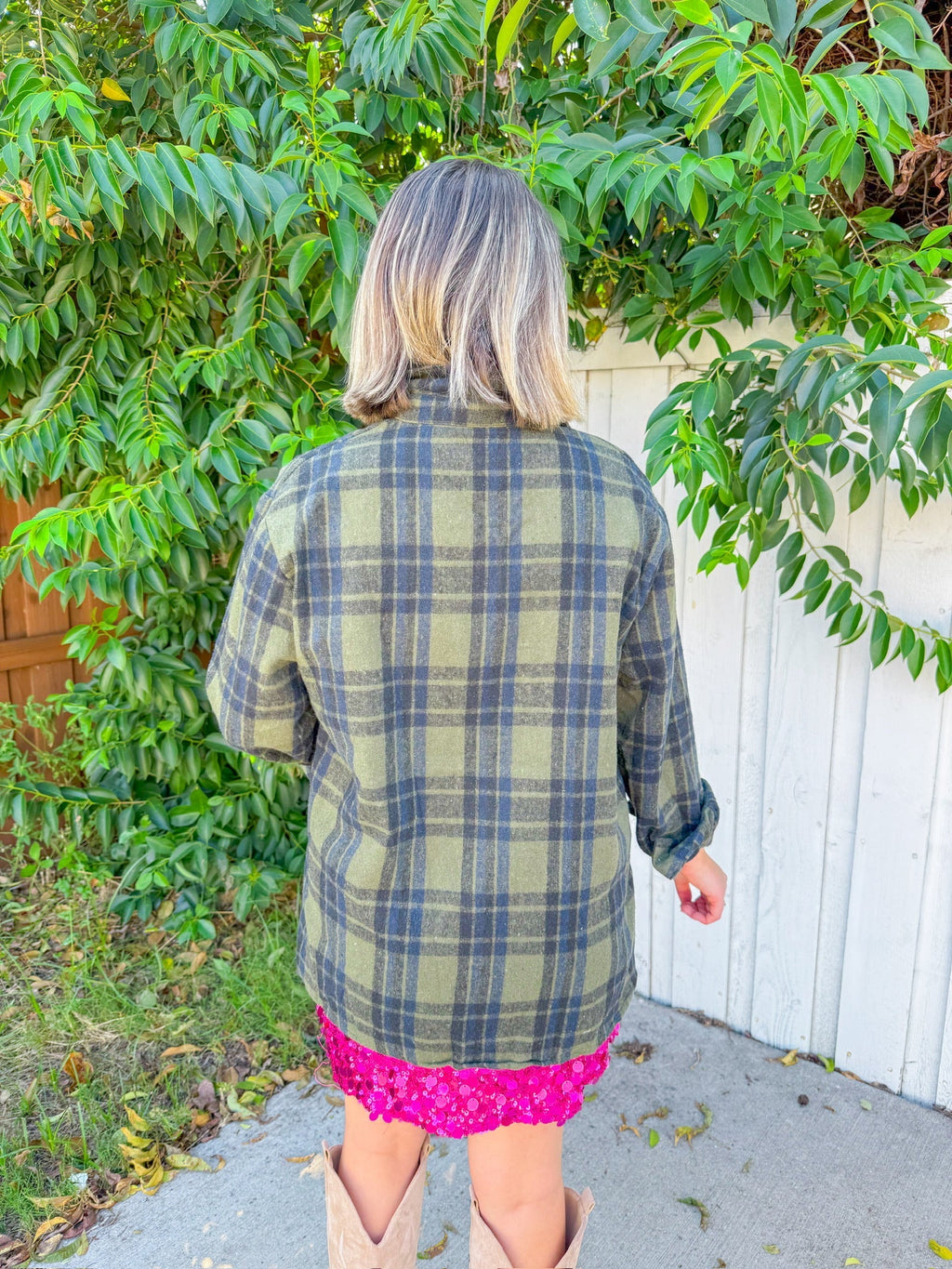 Moon & Stars Shacket - Olive