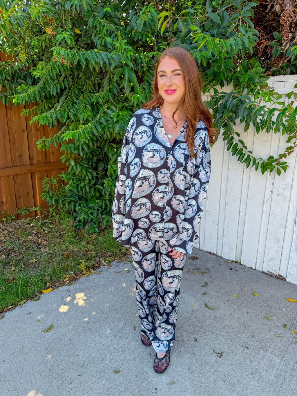 Overslept PJ Set - Disco Ball Silky