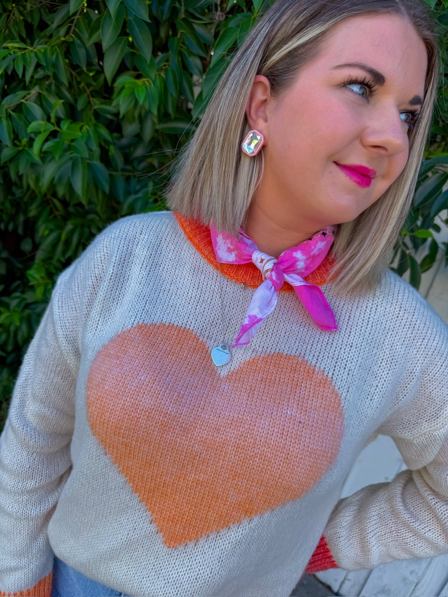 Bold Heart Sweater - Cream