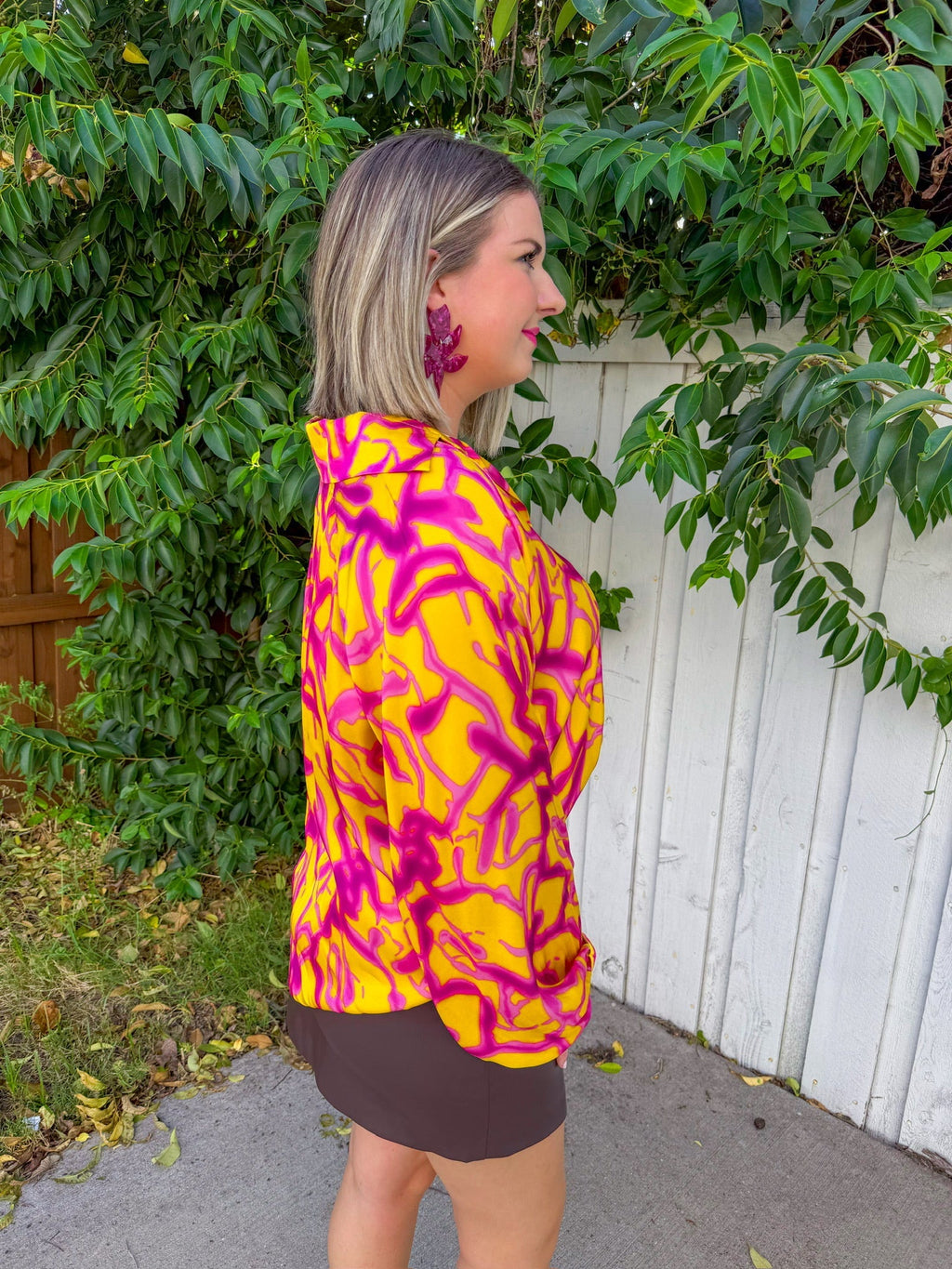 Moon Glow Top - Yellow/Fuchsia