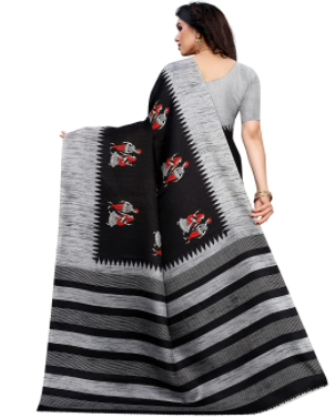 Sari de seda Yashika para mujer con blusa (talla única, NAURTA), color negro 